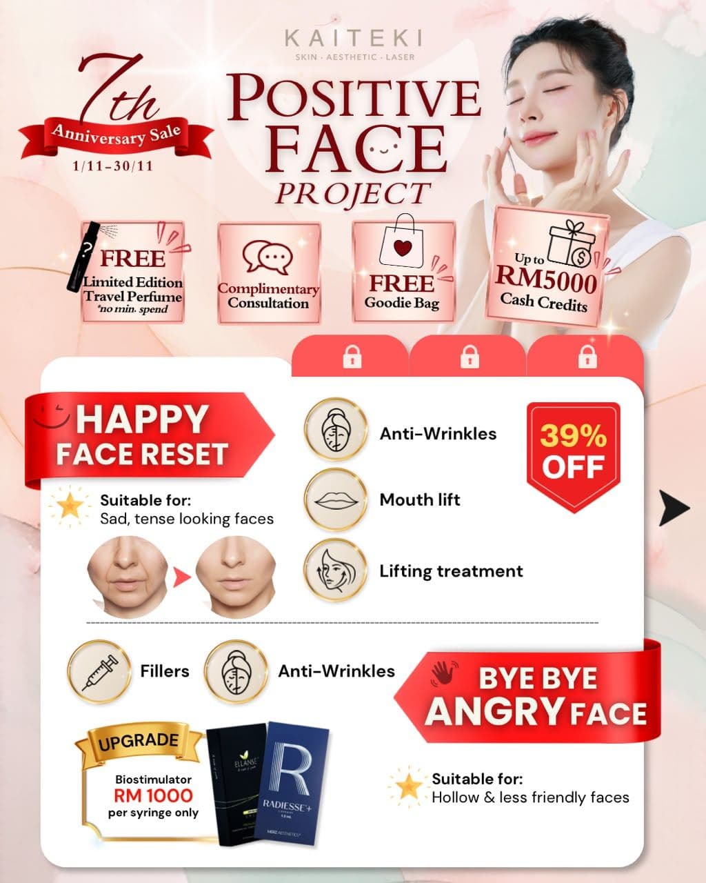 Kaiteki 7th anniversary promotion: Happy Face Reset & Bye Bye Angry Face
