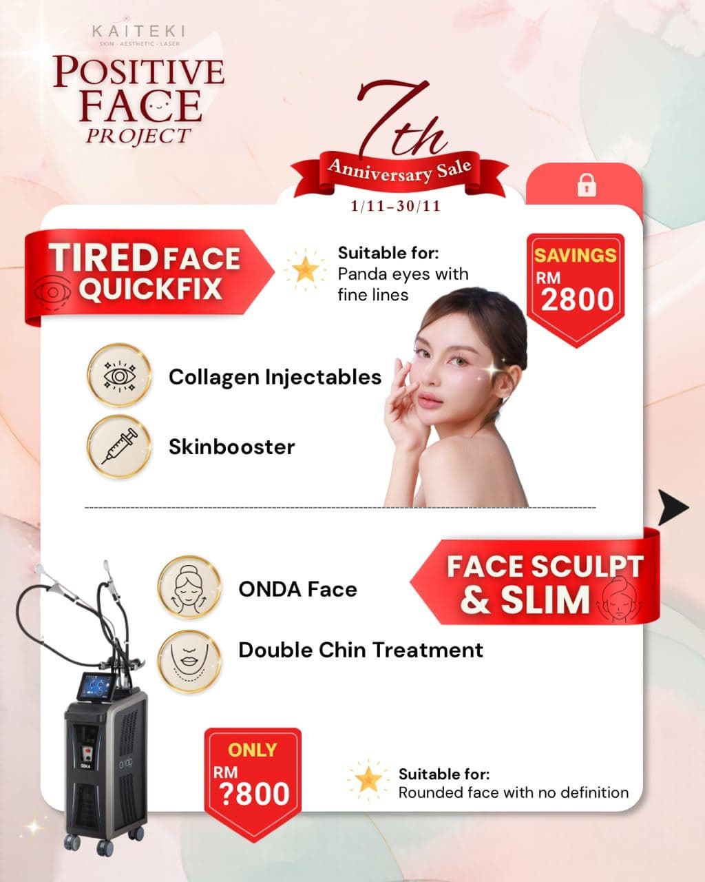 Kaiteki 7th anniversary promotion: Tired Face Quickfix & Face Sculpt
